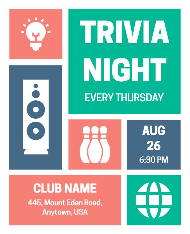 Every Thursday Trivia Night Flyer Template