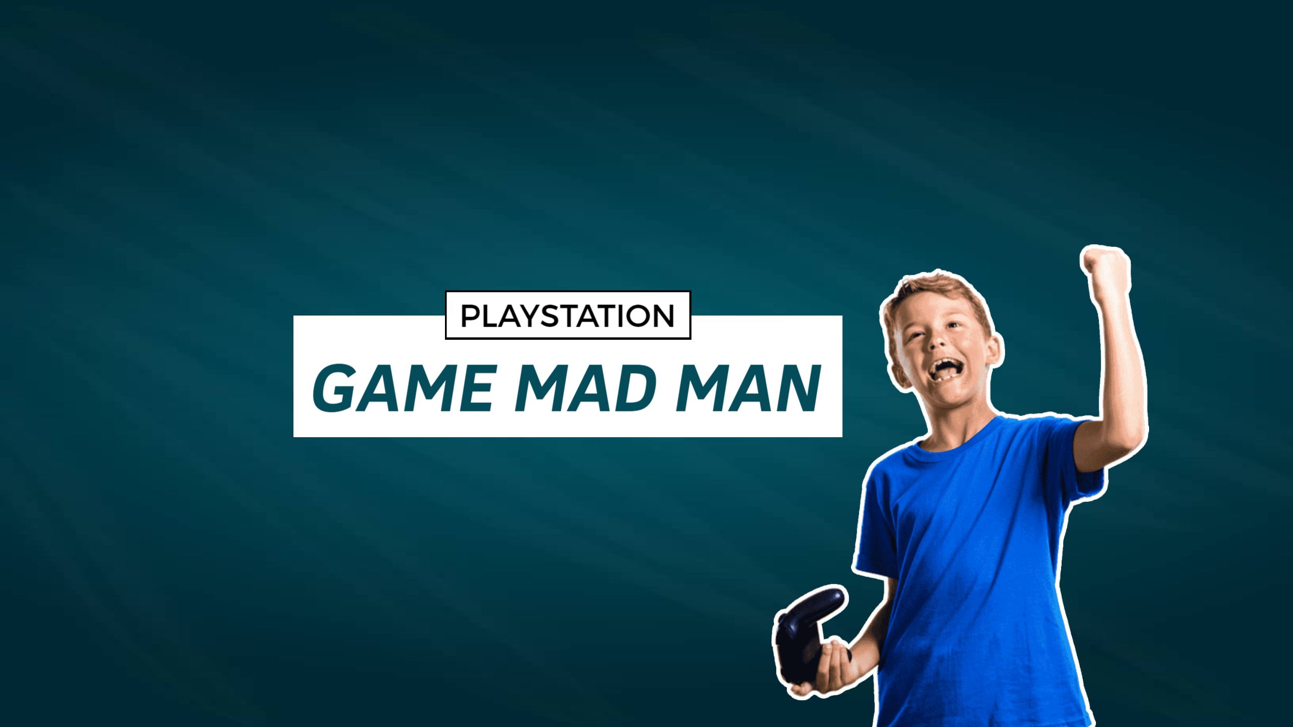 Excited Boy Celebrating Victory in Video Game Contest Banner Template
