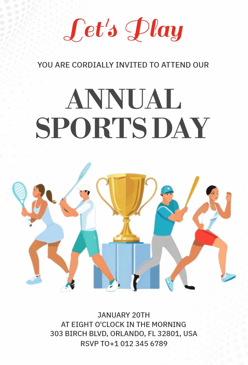 Exciting Annual Sports Day Team Celebration Invitation Template
