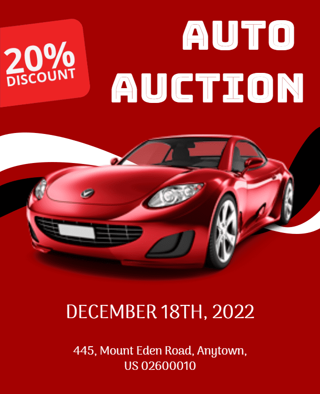 Exciting Auto Auction Event Flyer Template