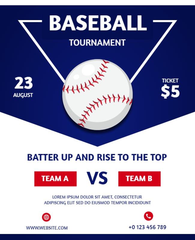 Exciting Baseball Tournament Matchup Flyer Template