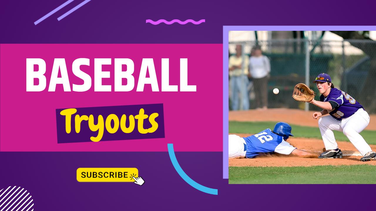 Exciting Baseball Tryouts Action YouTube Thumbnail Template
