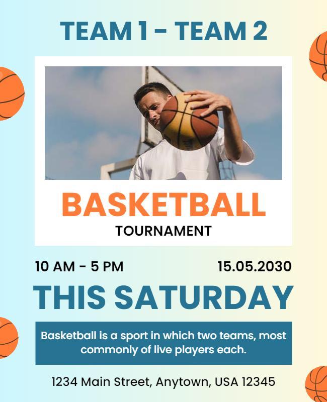 Exciting Basketball Tournament Event Flyer Template