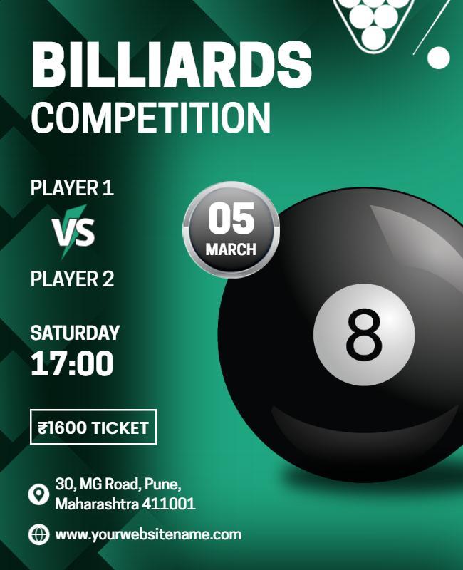 Exciting Billiards Competition Event Flyer Template