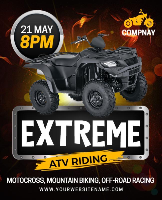Exciting Black Extreme ATV Riding Adventure Poster Template