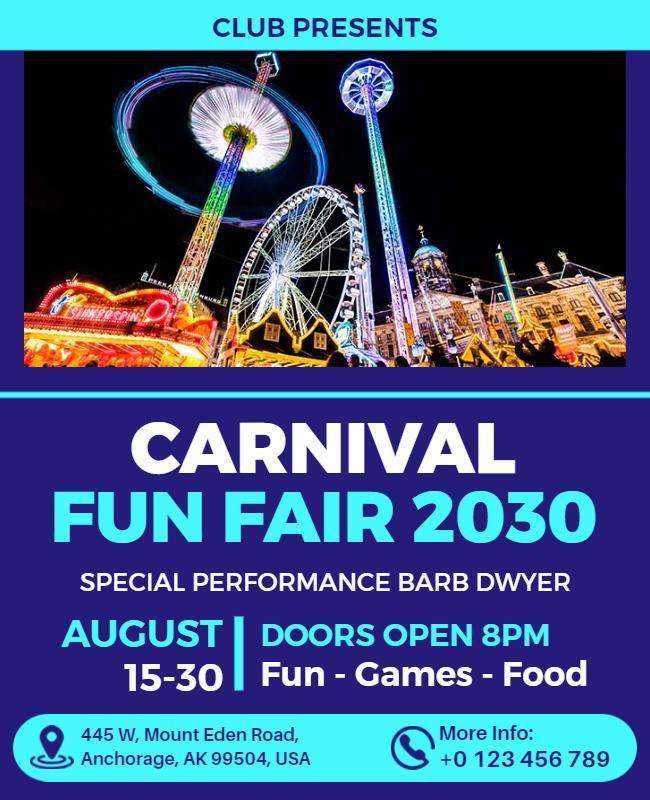 Exciting Carnival Fun Fair Event Flyer Template