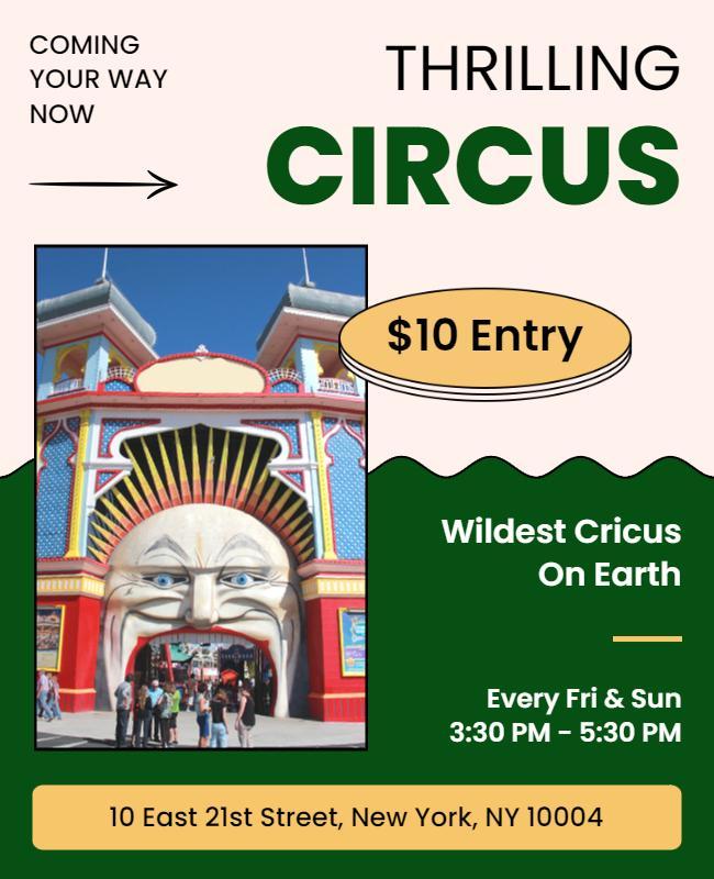 Exciting Circus Event Promotional Flyer Template