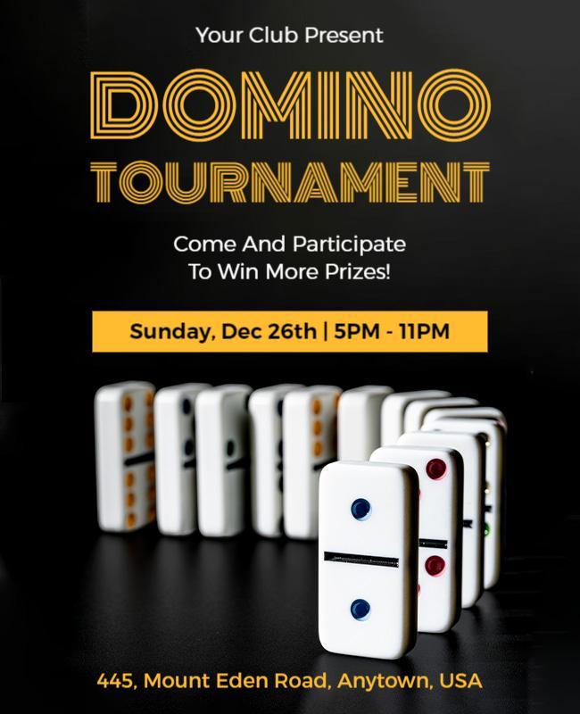 Exciting Club Domino Tournament Flyer Template