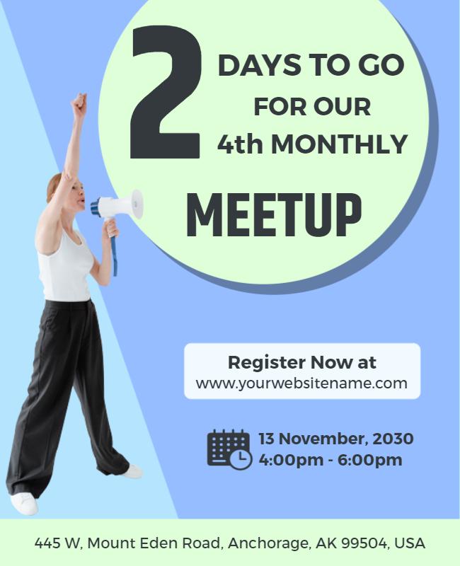 Exciting Countdown Announcement for Monthly Meetup Poster Template