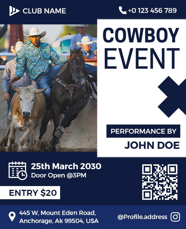 Exciting Cowboy Rodeo Event Flyer Template