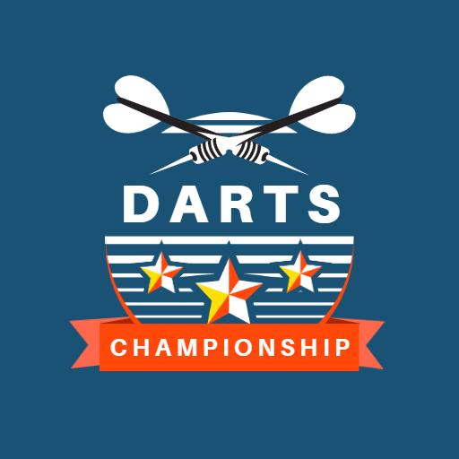 Exciting Darts Championship Featuring Colorful Star Elements Logo Template