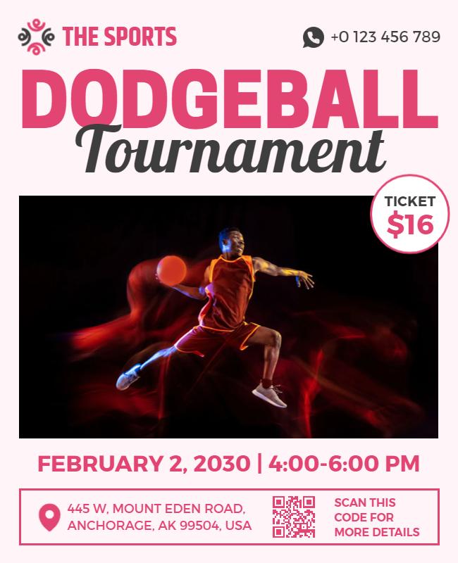 Exciting Dodgeball Sports Tournament Flyer Template