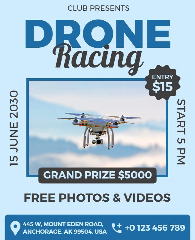 Exciting Drone Racing Event Flyer Template