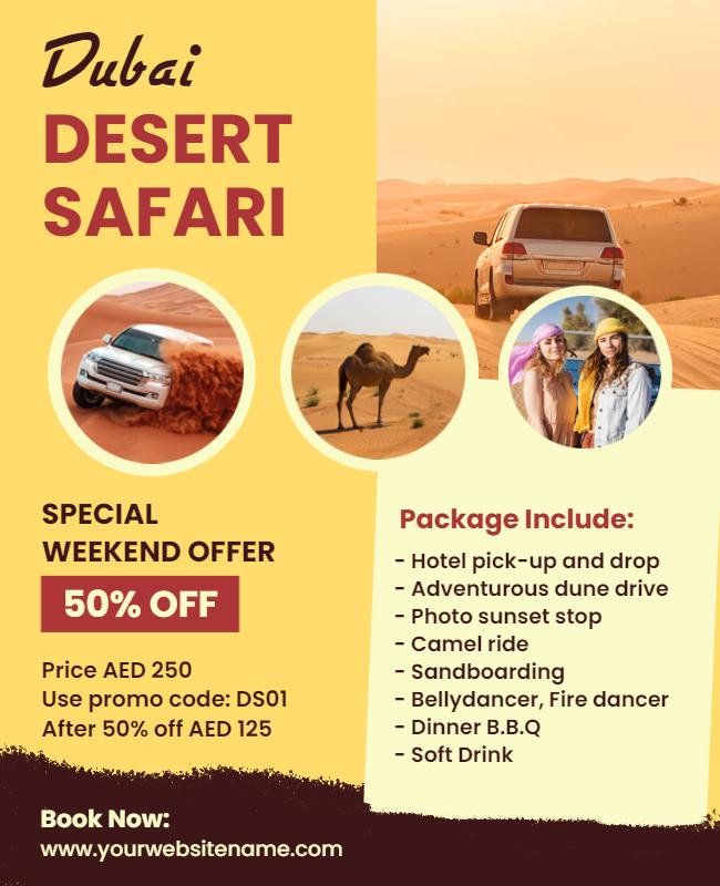 Exciting Dubai Desert Safari Adventure Flyer Template