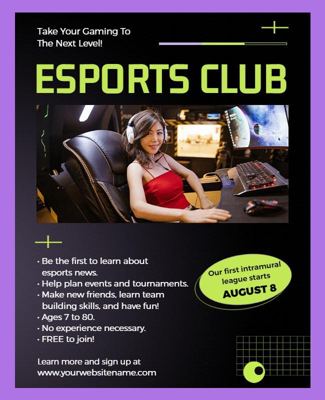 Exciting Esports Club Event Flyer Template