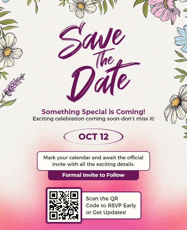 Exciting Event Announcement Save the Date Flyer Template