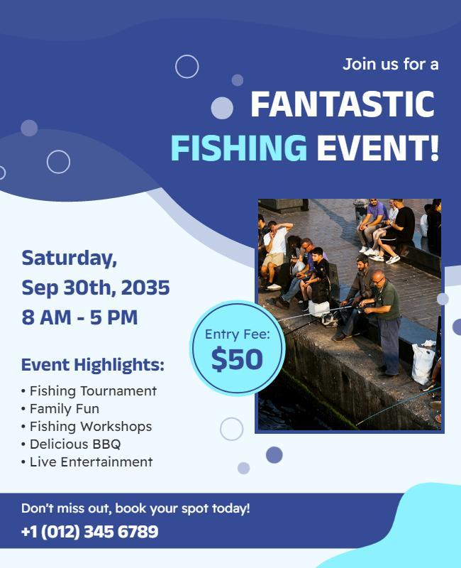 Exciting Family Fishing Tournament Flyer Template