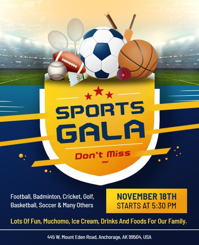 Exciting Family Sports Gala Event Flyer Template