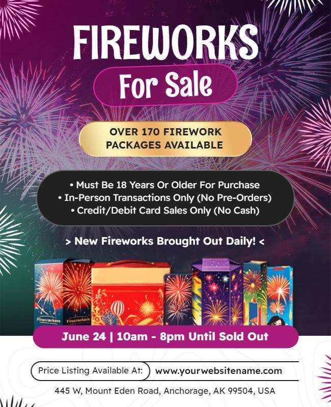 Exciting Fireworks Sale Event Flyer Template