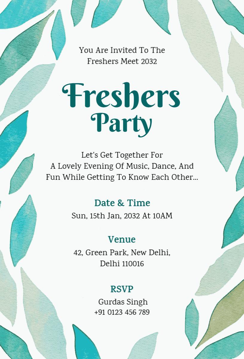 Exciting Freshers Meet 2032 Social Gathering Party Invitation Template