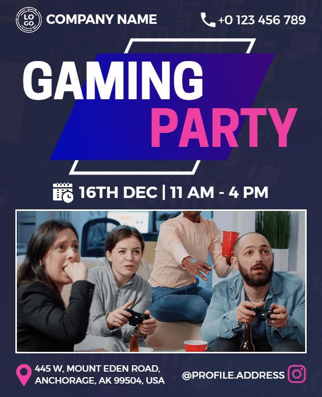 Exciting Gaming Party Event Flyer Template