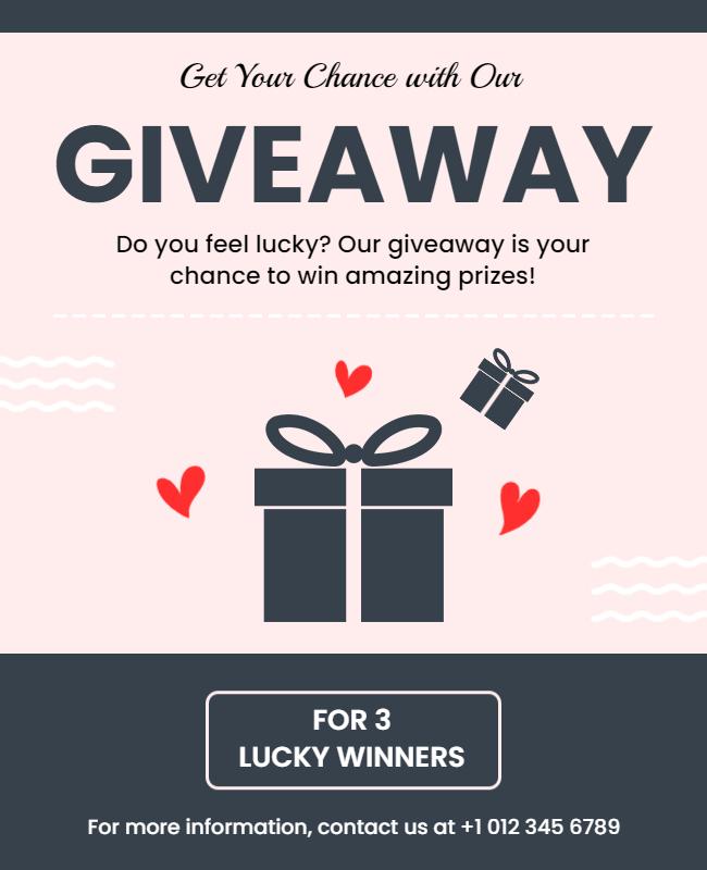 Exciting Giveaway Event Announcement Flyer Template