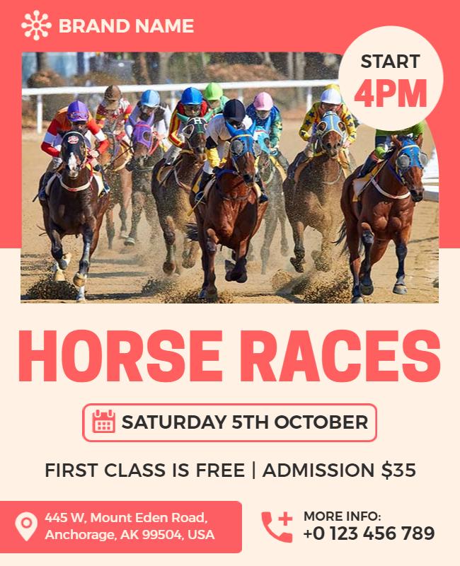 Exciting Horse Racing Event Flyer Template