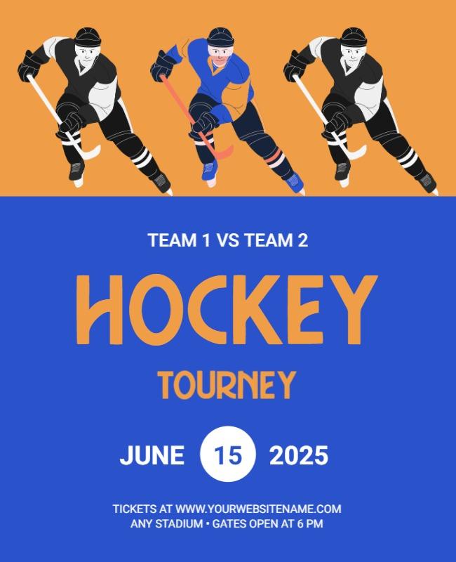 Exciting Ice Hockey Tournament Flyer Template