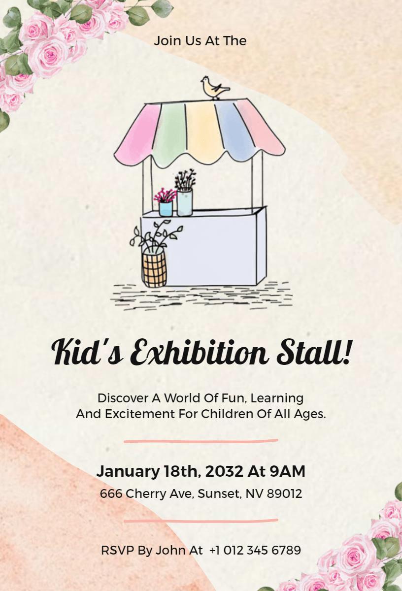 Exciting Kid's Learning Fun Exhibition Invitation Template