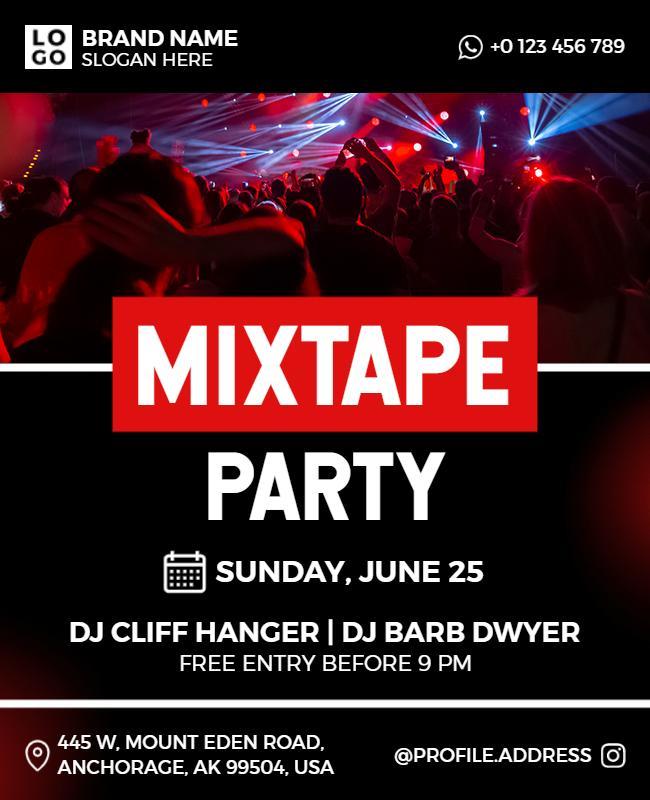 Exciting Mixtape Dj Party Event Flyer Template