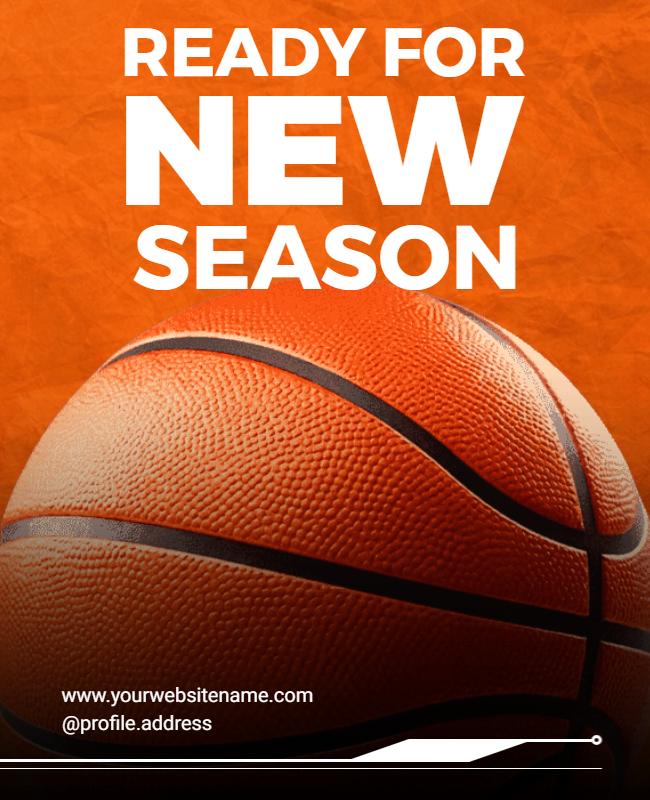 Exciting New Basketball Season Launch Poster Template