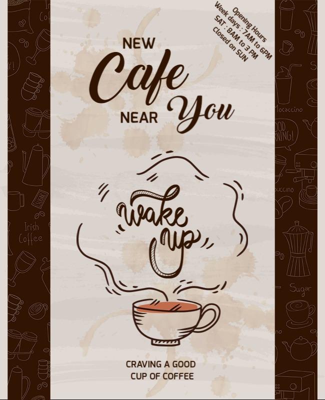 Exciting New Cafe Opening Flyer Template