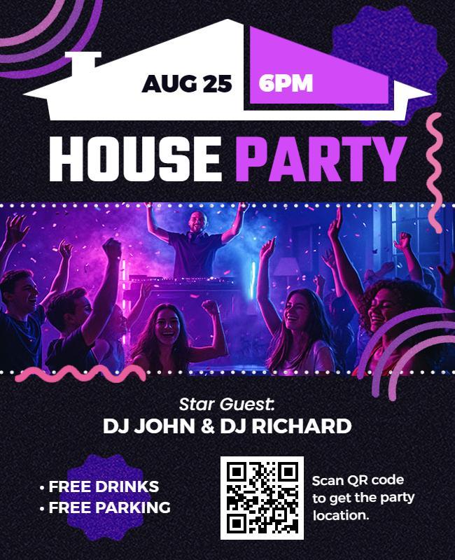 Exciting Night House Party Event Flyer Template