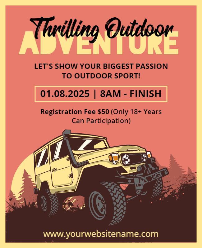 Exciting Outdoor Adventure Jeep Rally Flyer Template