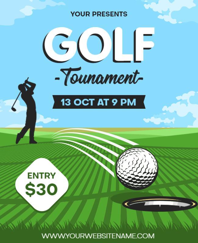 Exciting Outdoor Golf Tournament Event Flyer Template