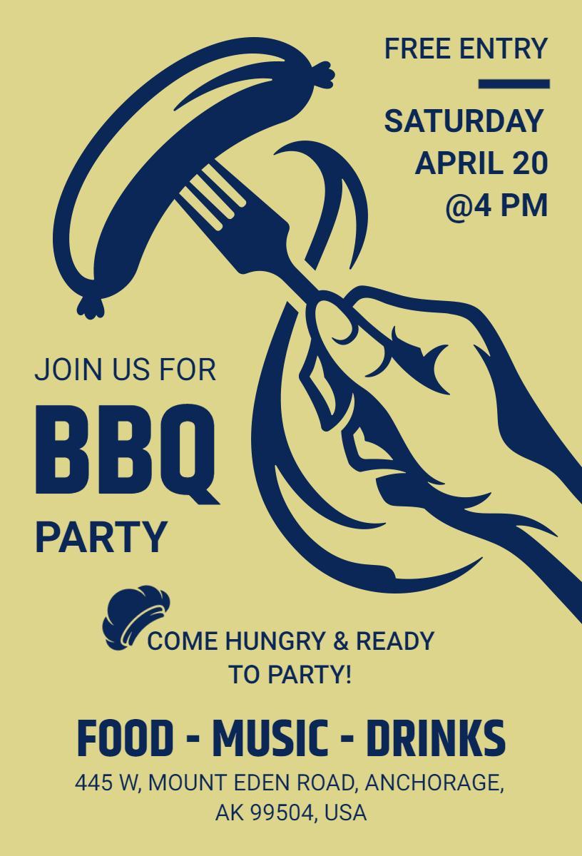 Exciting Outdoor Summer BBQ Party Celebration Invitation Template