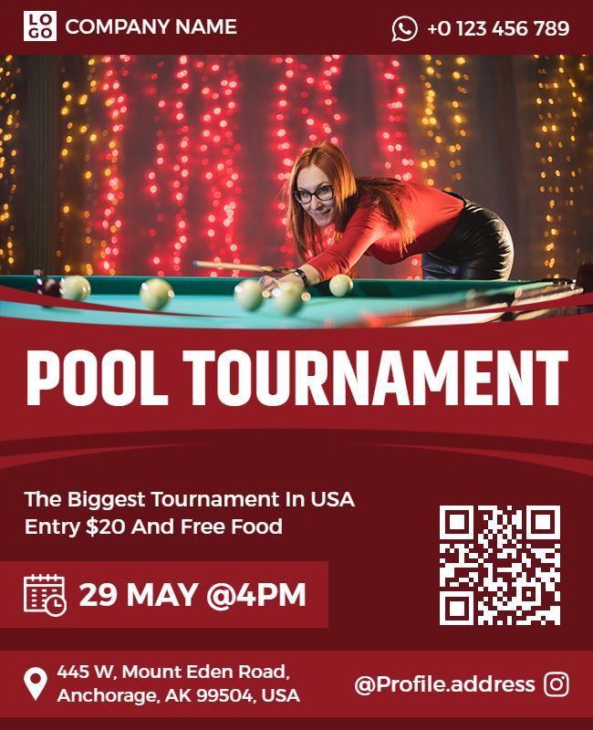 Exciting Pool Tournament Event Flyer Template