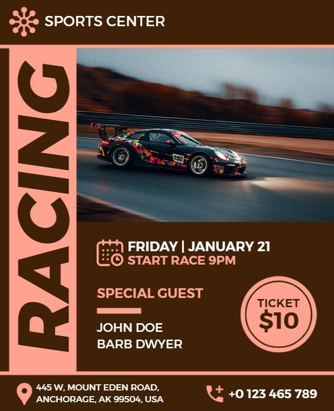 Exciting Racing Event with Special Guest Flyer Template