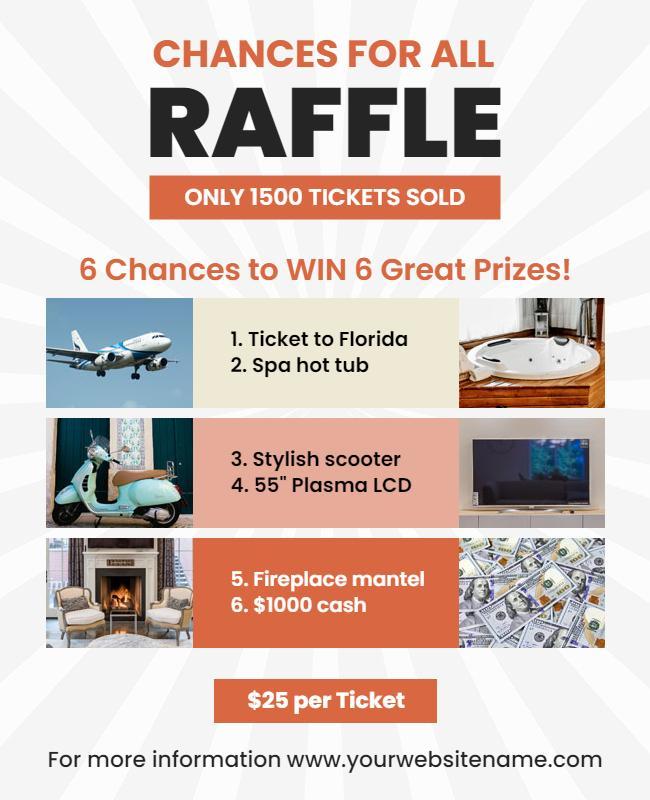 Exciting Raffle Event Prizes Announcement Flyer Template