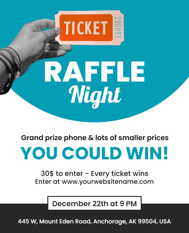 Exciting Raffle Night Event Flyer Template