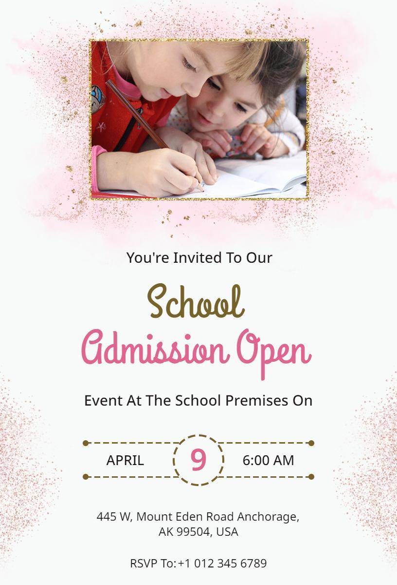 Exciting School Admission Open Event Invitation Template