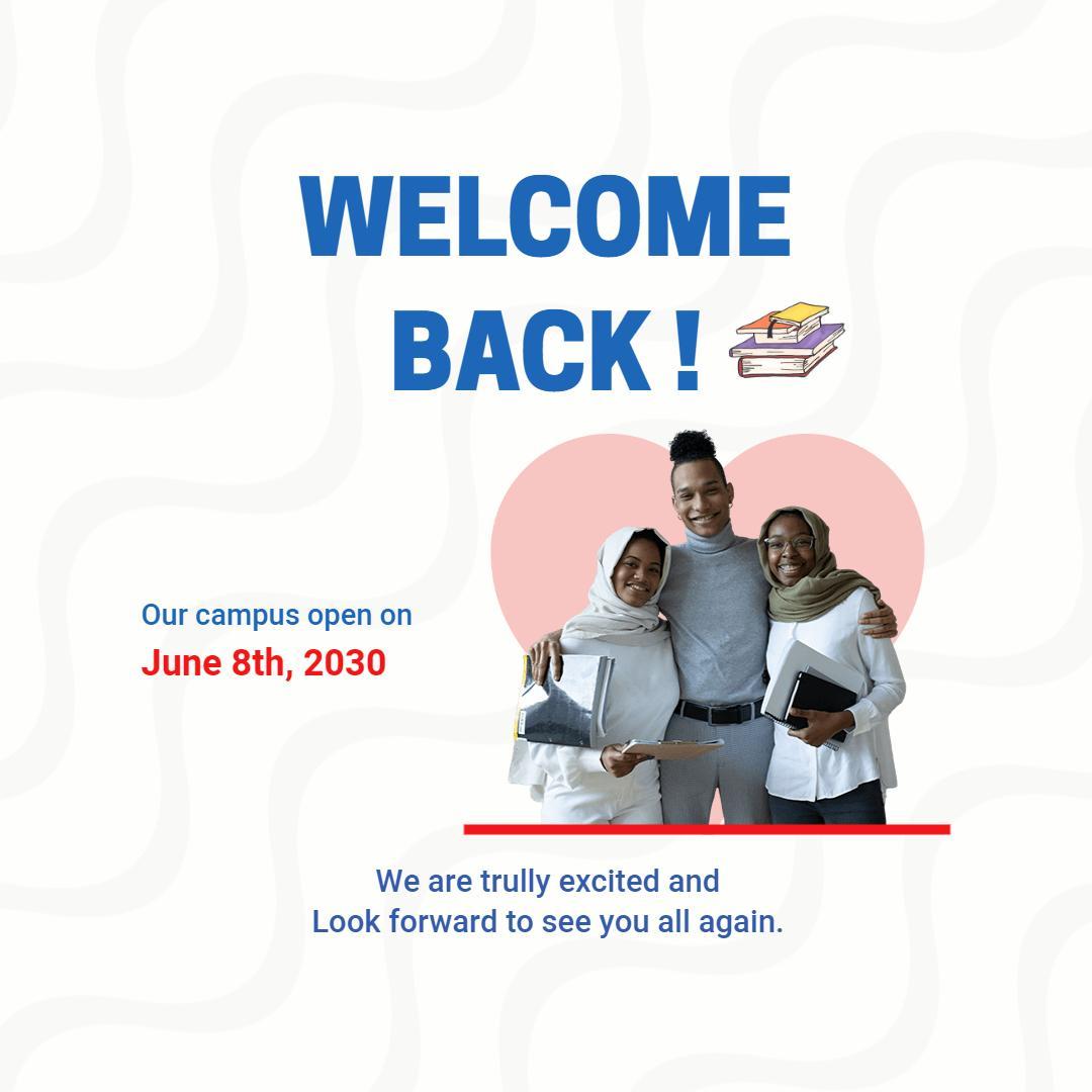 Exciting School Welcome Back Announcement with Students Ad Template