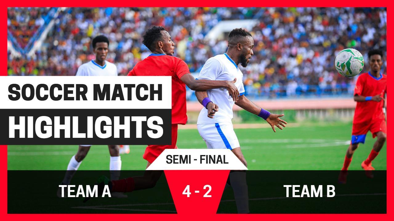 Exciting Soccer Match Highlights Semi-Final YouTube Thumbnail Template