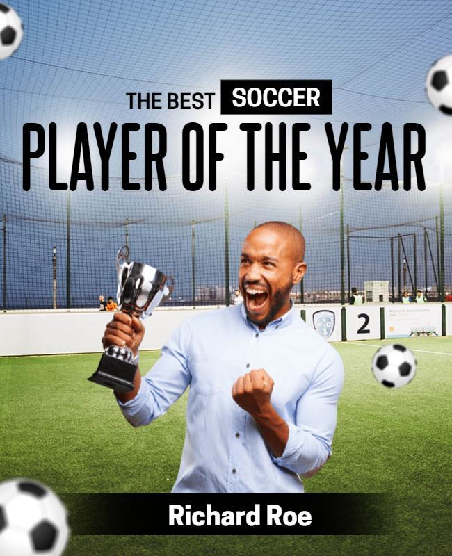 Exciting Soccer Player of the Year Award Celebration Poster Template