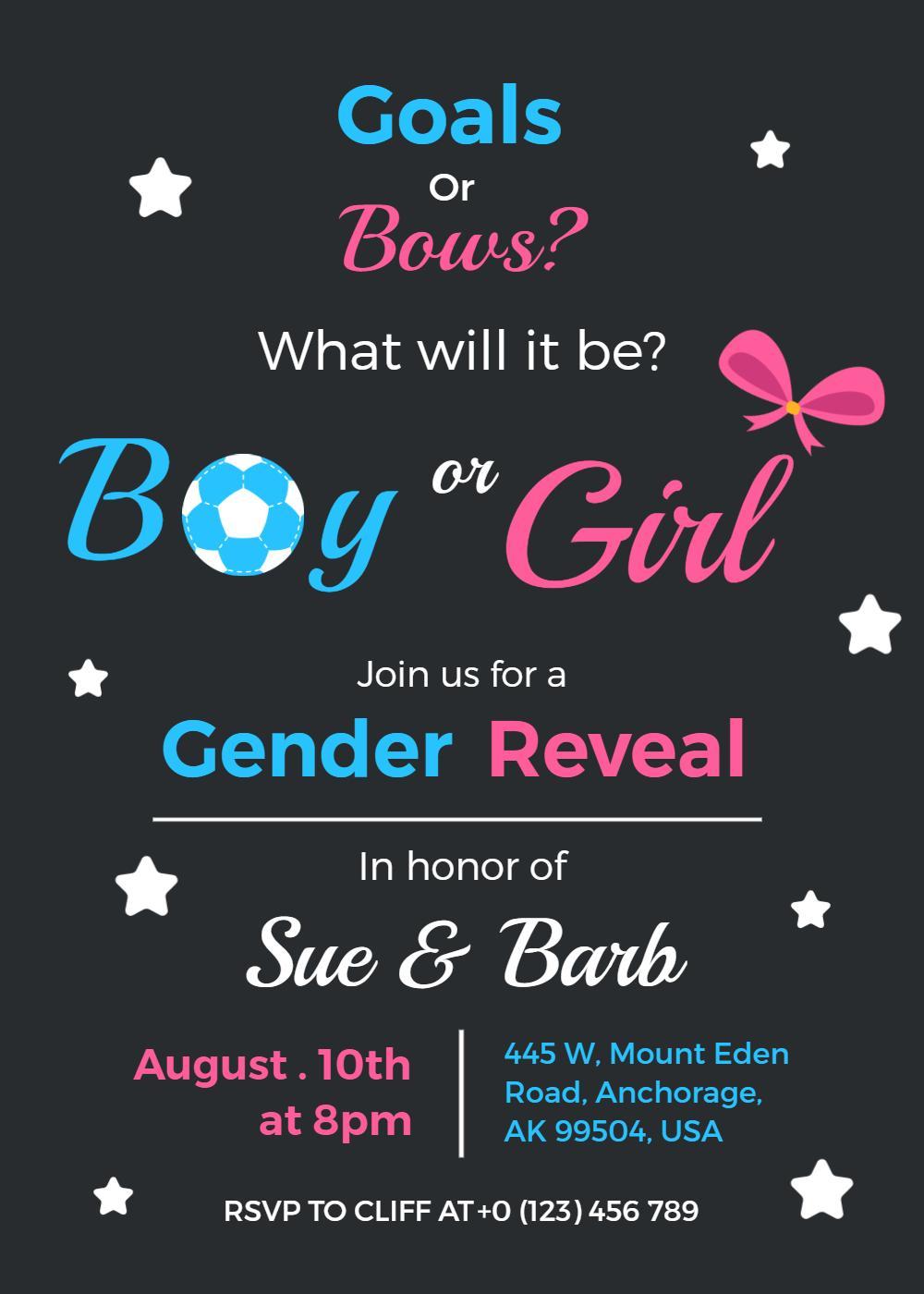 Exciting Soccer-Themed Gender Reveal Party Invitation Template