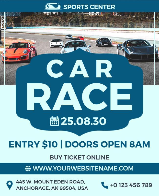 Exciting Sports Car Race Event Flyer Template