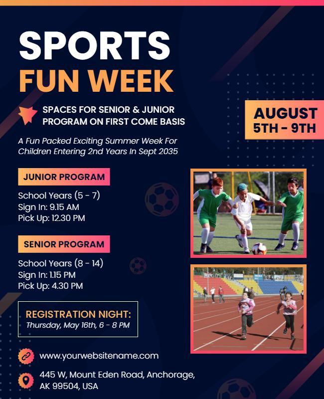 Exciting Sports Fun Week Event Flyer Template