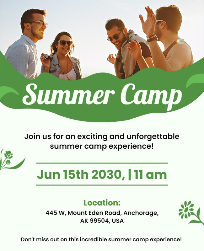 Exciting Summer Camp Event Announcement Flyer Template