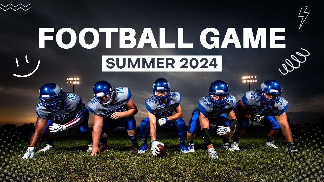 Exciting Summer Football Game Action YouTube Thumbnail Template