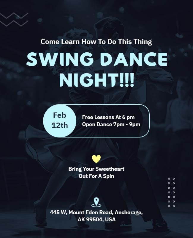 Exciting Swing Dance Night Event Flyer Template